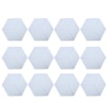 Miniatyrbild 2 av 8: 12 st Ljudabsorberande Kilformade Hexagoner Fasade Kanter Akustiska Dämpningspaneler för Inspelningsstudio Grå Vit