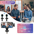 Miniatyrbild 4 av 5: Bluetooth Lavalier Mikrofon, Full Band 20 kHz Stereo, Noll Fördröjning för YouTube, Podcast, Vlog, Intervju