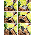 Miniatyrbild 3 av 5: Trädgårdsspade Ergonomisk Design, Kolstål Polerat Rostfritt Stål Komfortgrepp, 4-delars Set för Grävning i Stenig Jord, Idealisk för Kvinnor