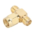 Miniatyrbillede 3 af 5: 5 stk. Guldbelagt messing 50 Ohm SMA han til dobbelt SMA hun adapter med standard polaritet