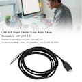 Miniatyrbilde 3 av 5: USB til 6,35 mm elektrisk gitar lydkabel plugg spill lydadapter kontaktkabel ledning