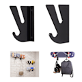Miniatyrbillede 1 af 8: 2 stk. Akryl Skateboard Rack Vægmontering Skateboard Opbevaringshylde Belastning Bærende Skateboard Hanger med Kroge