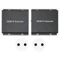 Miniatyrbilde 2 av 8: 300M IP-forlenger HD 1080P HD Multimedia Interface over CAT5e/6/7 direkte 1 til 1 forlenger IP-sender mottaker 100‑240V EU-plugg