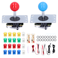 Miniatyrbild 2 av 5: 2-spelars arkadspel DIY-kit joystick-set LED-arkadknappar för dataspel 5V