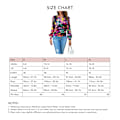 Miniatyrbild 3 av 4: Dam Satin Wrap V-ringad Blus Blommig Puff Långärmad Lös Passform Elegant Topp Svart M