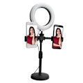 Miniatyrbillede 5 af 5: Mobiltelefon 2 stk. Clips Stativ med 6in LED Ring Light Fyldlys Beslag til Live Stream