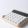 Miniatyrbillede 1 af 8: 12-cifret lommeregner med stort LCD-display, store knapper, standard mekanisk switch-lommeregner til kontor, skole, hjem, mælketefarve