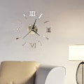 Miniatyrbild 3 av 5: Kontorsdekor Stor 3D DIY Väggklocka Ramlös Väggklocka Romerska Siffror Klocka Spegel Väggklocka för Vardagsrum Sovrum Vägg Heminredning Spegel