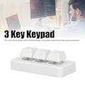 Pikkukuva 7 / 8: 3-näppäiminen näppäimistö RGB-taustavalaistuksella, 3 näppäintä, USB-liitäntä, Mini-mekaaninen ohjelmoitava Plug and Play -makronäppäimistö tietokoneelle, valkoinen