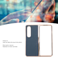 Miniatyrbild 8 av 8: Telefonskal skyddande fodral för Samsung Galaxy Z Fold 4 Nano Plating äkta läder reptåligt blått