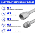 Miniatyrbilde 5 av 5: 2PCS Spray Extension Rod G7/8 14 Rustfritt Stål Sprayer Tip Extension Pole Replacement for Home