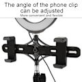 Miniatyrbilde 4 av 8: PULUZ PKT3036 Mobiltelefon Live Broadcast LED Ring Fill Light med Stativ Dual Telefonholder