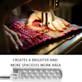 Miniatyrbilde 7 av 8: 110V-250V LED-lys for symaskin, justerbar magnetisk sokkellampe, del (#13)