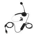 Miniatyrbild 4 av 5: H360‑USB‑3 Telefonheadset Svart Volymjustering Mute Enkelsidig Hörlur med USB-kontakt för Callcenter