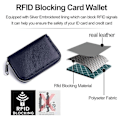 Pikkukuva 4 / 5: RFID-luottokorttikotelo Aito nahkainen luottokorttilompakko vetoketjulla