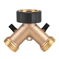 Miniatyrbilde 1 av 5: Messing vannkranadapter 2-veis Y-form 3/4 slangekobling Hagevanning (europeisk standard)