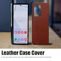Miniatyrbillede 3 af 8: Læder Cover til Samsung Galaxy Z Fold 2 Stødsikkert Telefonbeskyttende Cover ShellBrun