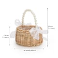 Miniatyrbillede 5 af 5: 1 stk. Perlepose Tiny Rattan Kurv Sommer Flet Kurv Perlepose Flet Picnic Flettet Kurv Slik Bryllup Mad Kurv