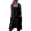 Pikkukuva 1 / 5: Pinafore-esiliina, ristiesiliina taskuilla, puuvillapellavainen esiliinamekko, pluskoko