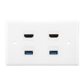 Pikkukuva 2 / 5: 2-porttinen HDMi   2-porttinen USB3.0 HDMI-liitin Kansi Ääni Video HDTV Seinälevy Paneeli