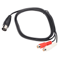 Miniatyrbillede 4 af 5: 8-polet DIN til 2 RCA-adapterkabel 8-polet han til 2 hun RCA-kabel til lydinstrumentudstyr 4,9 fod