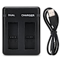 Miniatyrbild 1 av 5: Dubbel batteriladdare med Micro USB-kabelladdningsstation för AHDBT‑801/Gopro801/701‑501