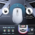 Miniatyrbild 5 av 6: Ergonomisk Design Gamingmus, Professionell Gamingmus med RGB LED-bakgrundsbelysning för Windows Mac Linux OS, Trådlös Gamingmus Justerbar DPI