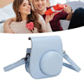 Miniatyrbillede 1 af 8: Mini Instant Kamera Beskyttende Taske PU Etui til Fujifilm Instax Mini 12 med Album Filtre Farverige Hængende Rammer Stickers Blå