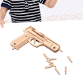 Miniatyrbild 5 av 5: 3D Trä Gummiband Pistol Pussel Leksak DIY Handgjord Modell Barn Träslöjd Monteringssats