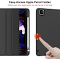 Miniatyrbild 2 av 8: Fodral för iPad Pro 11 tum med inbyggd pennhållare, Slim Trifold Smart Cover, mjukt PU-läder, TPU-baksida, stöd för 2:a generationens penna laddning, Auto