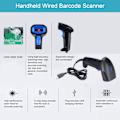 Miniatyrbilde 7 av 8: Håndholdt strekkodeskanner 2,4 GHz trådløs USB 2.0 kablet 1D strekkodeskanner Plug and Play med dobbel modus for supermarked