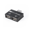 Pikkukuva 1 / 5: Mini USB-keskitin 2-porttinen USB-kaksoislaturi Splitter-sovitin PC:lle USB-muistitikut