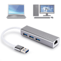 Miniatyrbilde 3 av 5: DM HE83 Aluminium Alloy Wired Networking Card 100M USB 3.0 HUB Adapter USB til RJ45