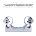 Miniatyrbilde 6 av 8: VR-ladestasjon for Oculus Quest 2, ladestasjon for Meta Quest 2 med 2 oppladbare batterier og USB C-kabel