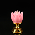 Miniatyrbilde 1 av 2: LED Lotus Lampe Simulert Stearinlys Design Mykt Naturlig Lys Lotus Blomst Lys Buddha Lampe Dekorasjon Rosa