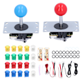 Miniatyrbild 1 av 5: 2-spelars arkadspel DIY-kit joystick-set LED-arkadknappar för dataspel 5V