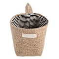 Miniatyrbillede 1 af 5: 1 stk. Bomuldslinned Opbevaringspose Hængende Taske Hjem Gadget Opbevaringsarrangør Foldbar Kurv Blå Stribe, Brun (10*12*13,5cm)