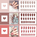Miniatyrbilde 1 av 5: 72 stk. Salon falske negler Full Cover Matte Coffin Negler Akryl