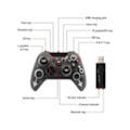 Miniatyrbild 4 av 5: Trådlös handkontroll för Xbox One Xbox Series PC, 2_4GHz trådlös anslutning med dubbel vibrationsfunktion, ergonomisk design och uppladdningsbart batteri