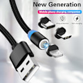 Pikkukuva 4 / 5: 3-in-1 magneettinen latauskaapeli, nailonmagneetti USB-kaapeli, magneetti