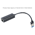 Pikkukuva 6 / 8: USB C - Ethernet-sovitin, jossa valo USB Type C - RJ45 Gigabit-kaapelimuunnin tabletille, musta