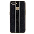 Miniatyrbillede 2 af 2: Elektroplet blødt gummi + plexiglas linse anti-fald tynde telefoncovers til OPPO A7 (sort)