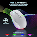Miniatyrbild 3 av 6: Gamingmus med trippelläge, programmerbara knappar, ergonomisk design för intensiva spelsessioner, professionell gamingmus med RGB LED-bakgrundsbelysning för
