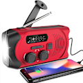 Miniatyrbild 1 av 6: Fluky Solarradio: Orkanförnödenheter, Självdriven Amfmbw Noaa Vevradio, LED-ficklampa med Powerbank, Multifunktionell Orkanradio