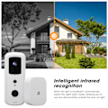 Miniatyrbild 8 av 8: Smart trådlös WIFI videodörrklocka 1080P APP fjärrkontroll intercom nattvision vit 90‑260VEU-kontakt