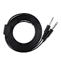 Miniatyrbillede 4 af 5: 2m/2.2yd DIY-udskiftningskabel til flyvehovedtelefoner, headset, fly 1/4'' dobbelt GA-stik