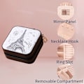 Miniatyrbillede 3 af 5: Rejse smykkeskrin med spejl, mini gaveæske til kvinder og piger, små bærbare opbevaringsæsker til ringe, øreringe, halskæder og armbånd