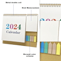 Miniatyrbild 3 av 5: Bordskalender 2023-2024 - 18 Månaders Liten Skrivbordskalender Löper från Juli 2023 till December 2024, Stående Blädderkalender med Anteckningsblock Style 2