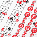 Miniatyrbillede 4 af 8: Basguitar Akkord Skema 4‑Strenget Elektrisk Referencepapir Øvelsesværktøj til Begyndere