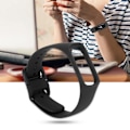 Miniatyrbillede 5 af 5: Et stykke silikone-urrem i ensfarvet til Samsung galaxy fit-e SM-R375 (sort)